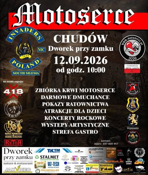 Plakat wydarzenia MotoSerce Chudów 12 września 2026